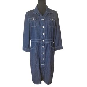Faded‎ Glory Cotton  Denim Jean Dress Size Medium